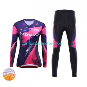 Femme Combinaison Cycliste Hiver + Collant sans Bretelles Leobaiky N006